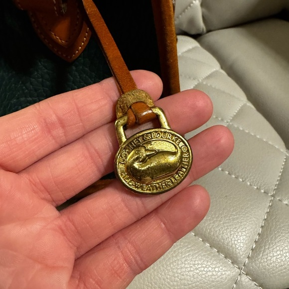 Green and Brown All Weather Leather Dooney & Bourke Crossbody Bag - Picture 5 of 9